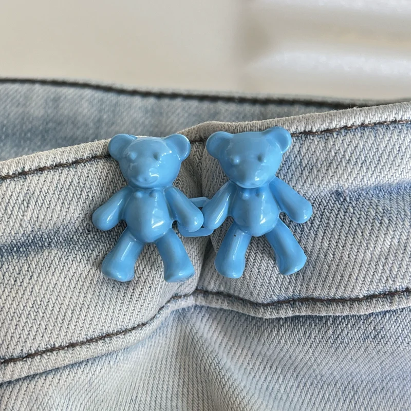 VILLCASE 4 Pairs Bear Waist Buckle Jeans Button Replacement Jeans Button  Tightener Jean Snap Buttons Adjustable Waist Tightener Creative Alloy  Buttons