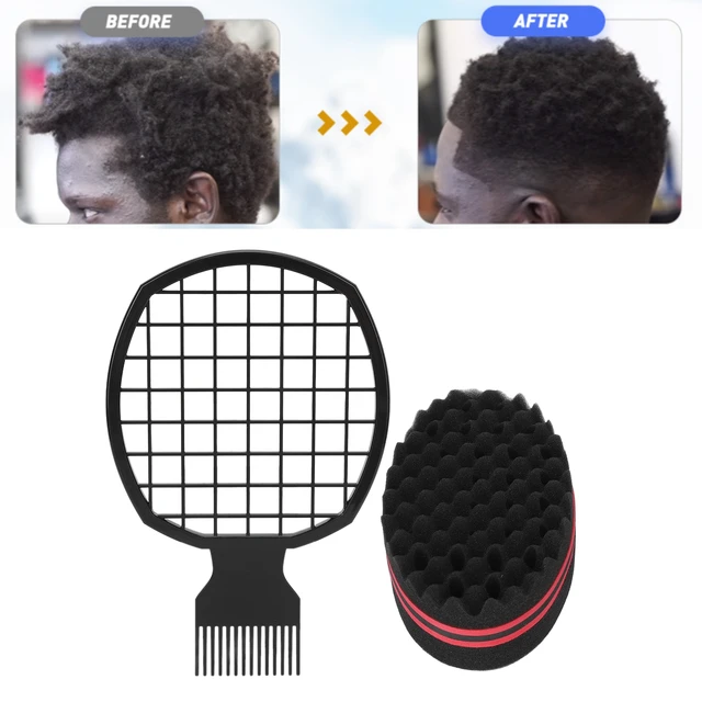 Hair Curl Weave Dreads Sponge Brush Plastic Hair Twist Comb Sponge Set Magic Hair Sponge Curl Comb Hair Styling Supplies Tool 3