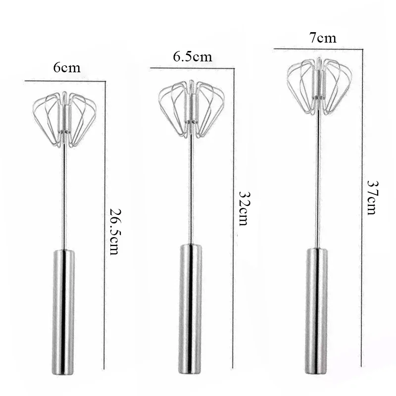 Stainless Steel Semi-Automatic Push-type Egg Whisk Manual Hand Mixer Self Turning Egg Stirrer Kitchen Cooking Tools Gadgets