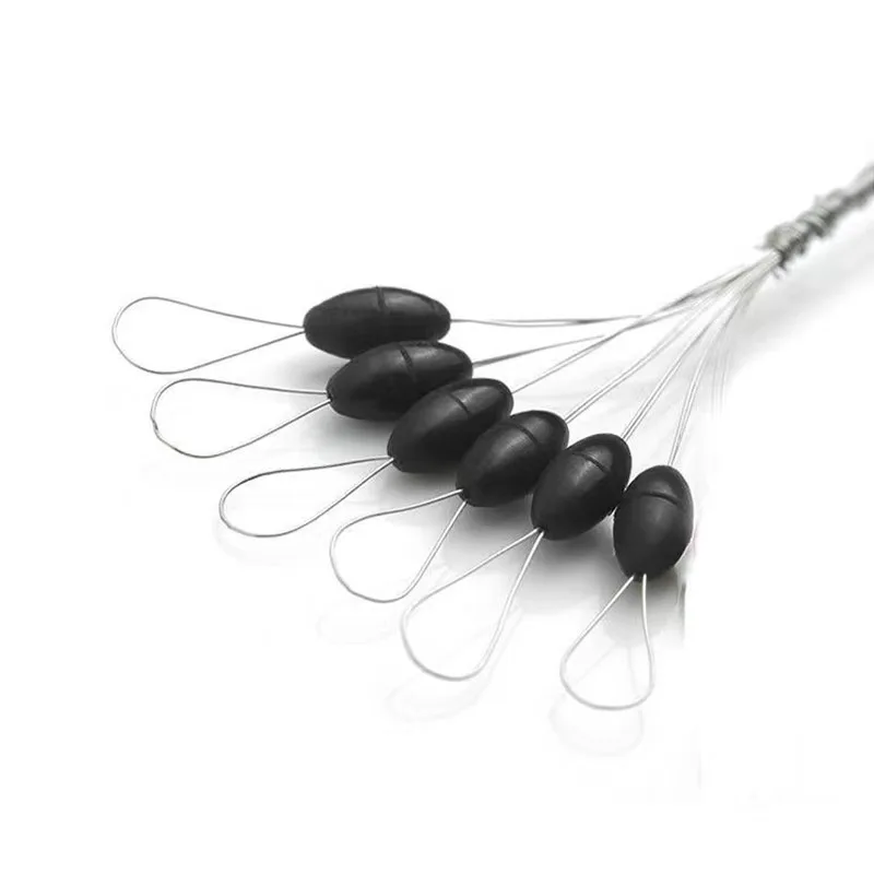 300Pcs Silicone Space Bean Oval Stopper Bobber Fishing Float Resistance Anti-Strand Fish Line Fishing Gear