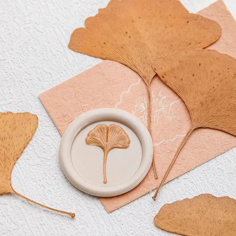 Leaf Texture Series Wax Seal Stamp Irregular Shape Brass Relief Stamp Head for Scrapbook Envelopes Invitations Gift Cards Decor