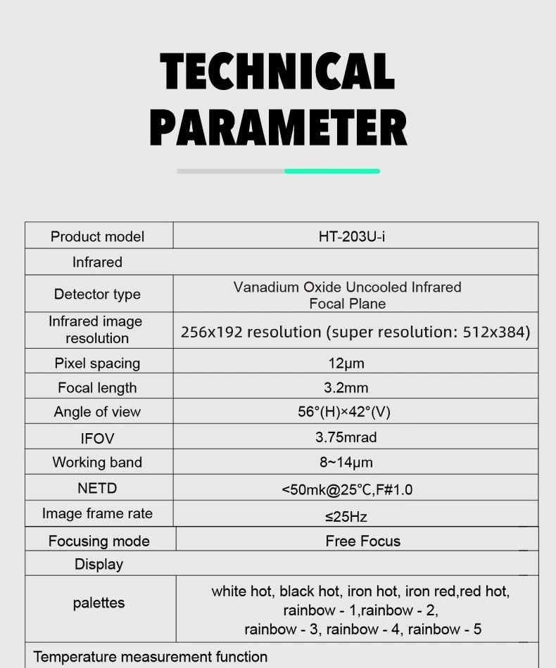 HT-203U-i Thermal Camera 512x384 Super Resolution 256X192 Thermal Imaging Camera