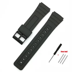 Durable Silicone Watch Strap - 18mm Soft Men's Wrist Bracelet - 18mm (Silicone Black - Black)