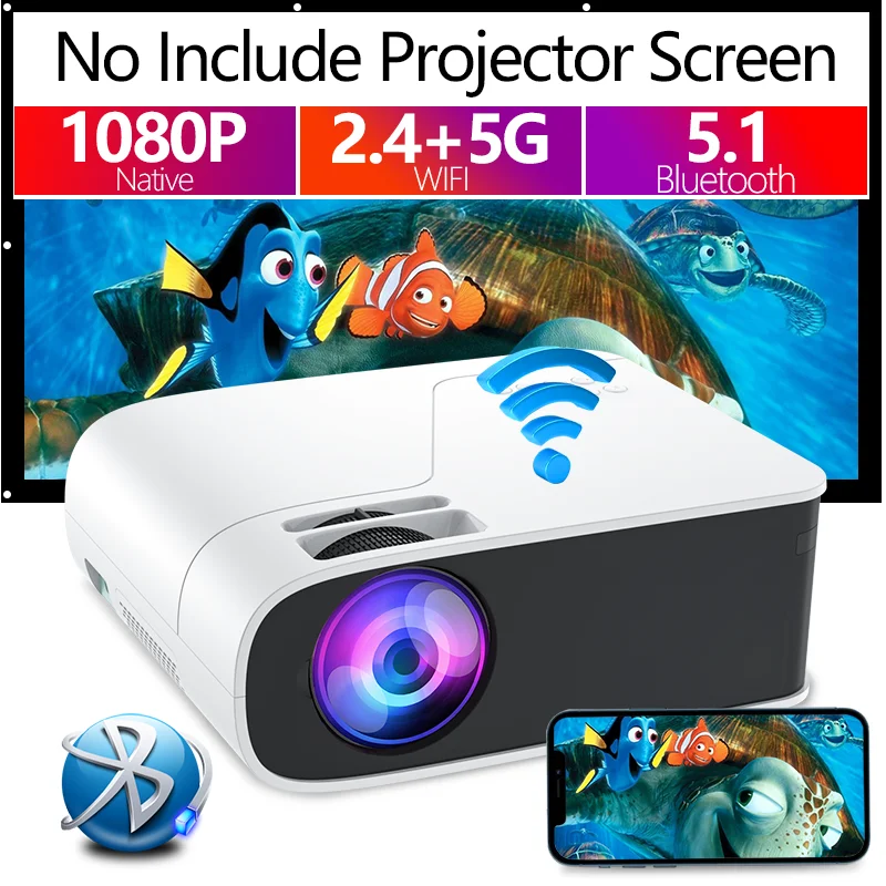 Salange P86 Led Projector Full HD 1080P Android 10.0 WIFI 300 Inch  Projection Size Home Theater Proyector Bluetooth Video Beamer