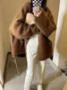 Loose Large Size Cashmere Sweater Coat Women Korean Mid Length 100% Pure Merino Wool Knit French Cardigan Autumn/Winter Jacket 2