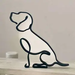 Minimalist Metal Dog Sculpture - Abstract Iron Figurine (A06)