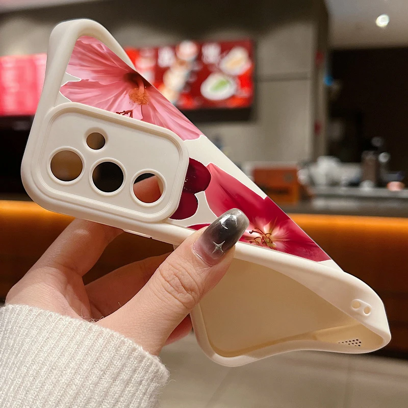 Elegant Flower Pattern TPU Phone Case Cover