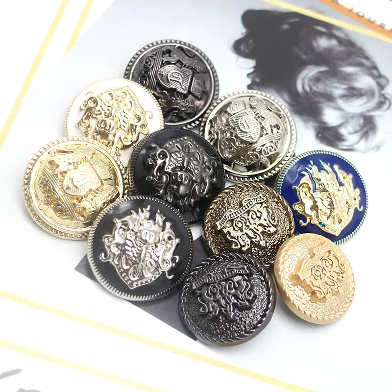 6pcs 10-28 mm golden gold metal buttons garment coat sewing accessories buttons for clothing crafts Black point oil button