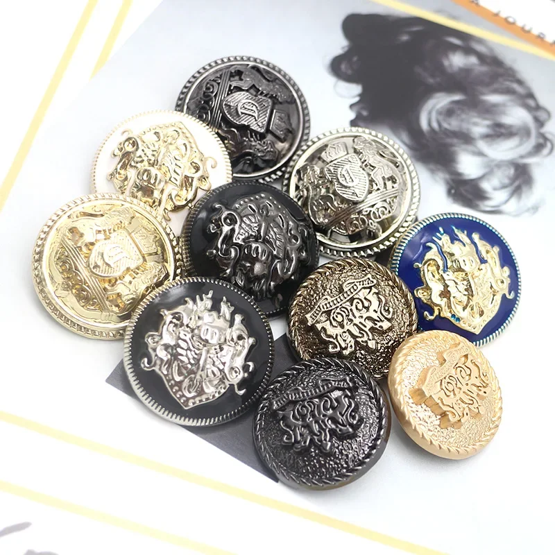 

6pcs 10-28 mm golden gold metal buttons garment coat sewing accessories buttons for clothing crafts Black point oil button