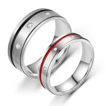 

Ring 1 Piece Titanium Steel Ring with Zircon Ring Couple Ring Valentine's Day Gift Size 6-12Titans AttackRing