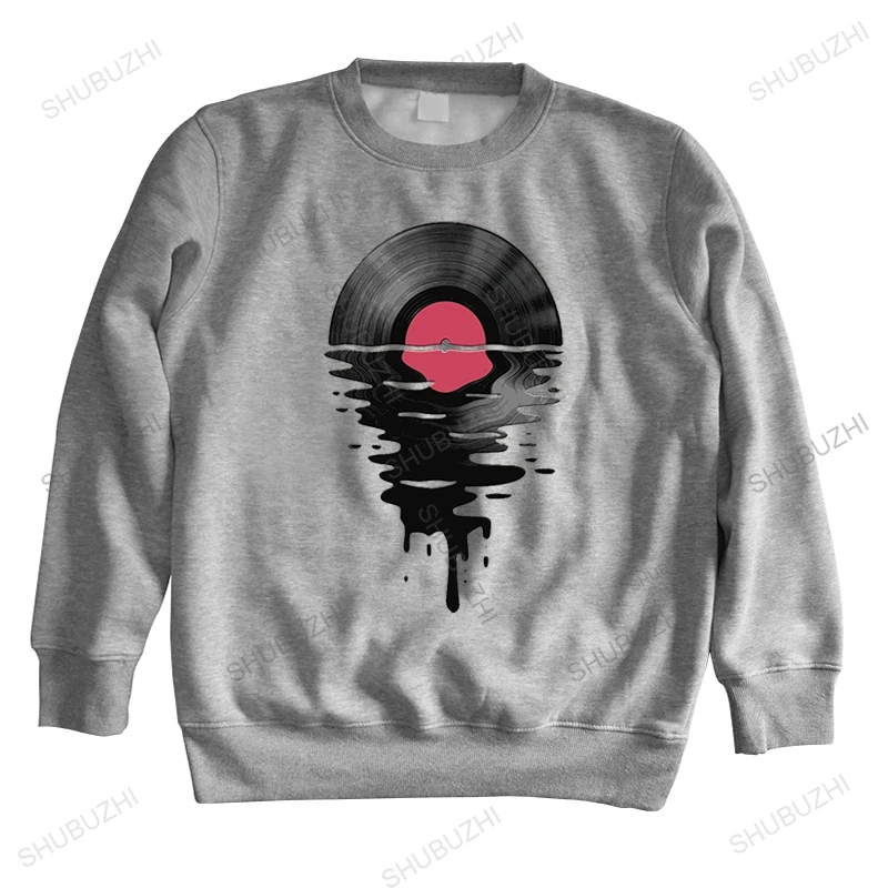

men autumn cotton hoody print sweatshirt Melting Vinly Dripping Cool Record DJ Music Vintage Gift unisex autumn fashion hoodies