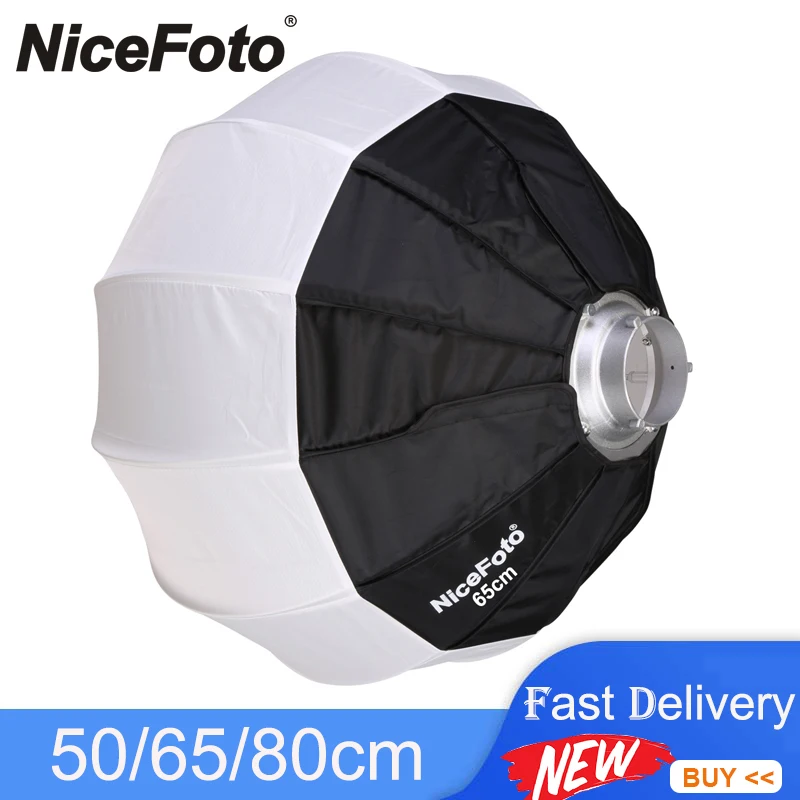 NiceFoto Globe Softbox 50/65/80cm Softer Reflection Bowen's Mount Lantern Soft Box for Photo & Video Shooting