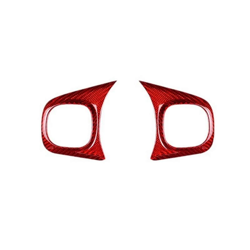 

Real Hard Carbon Fiber Sticker For Fiat 500 2020-2023 Car Steering Wheel Button Cover Interior Trim Accessories