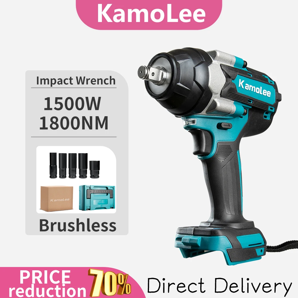 Kamolee DTW700 1800Nm clé à chocs sans fil sans brosse 18V vitesse Variable haute efficacité Durable Auto