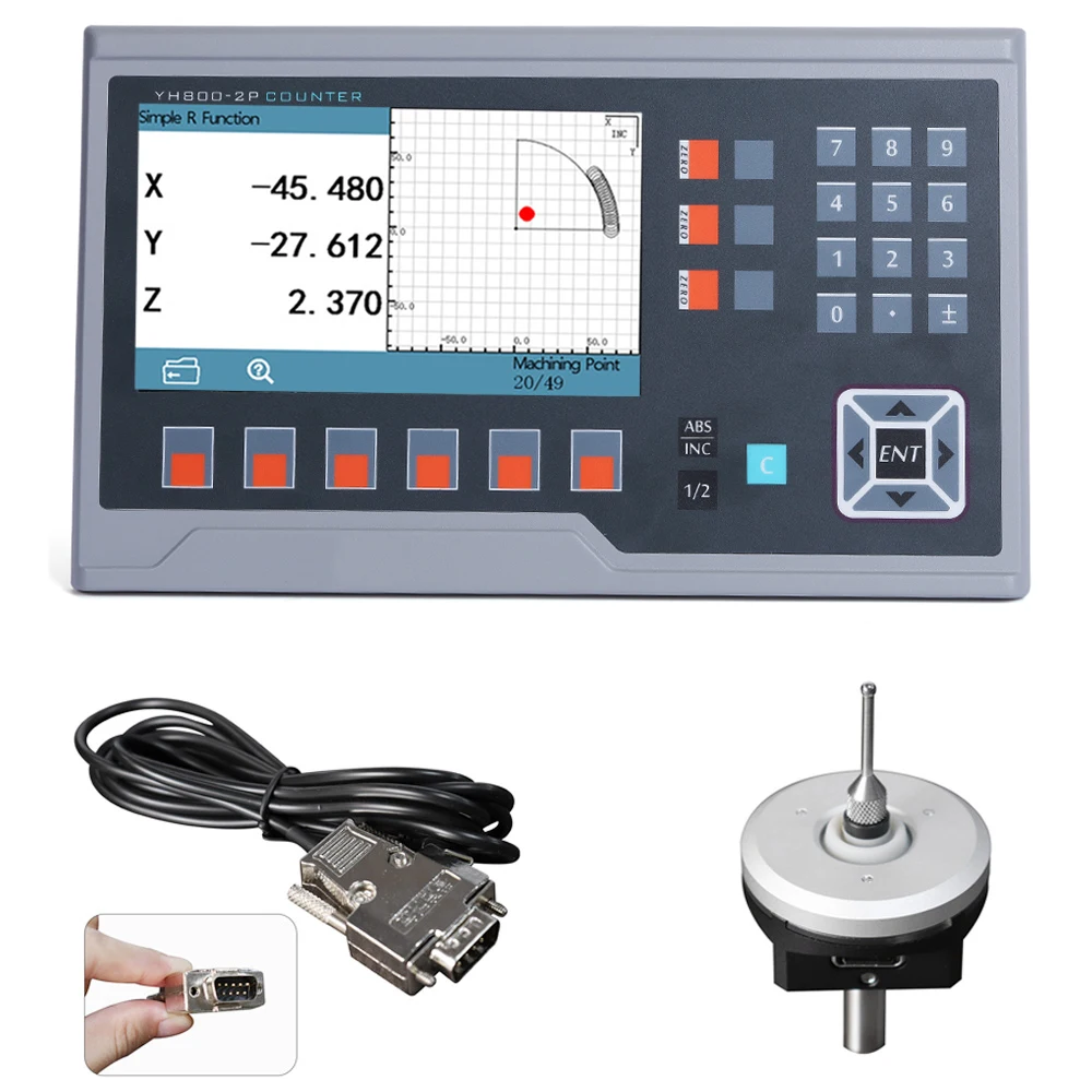 3D 터치 프로브 ATP100 RPM 디지털 판독 Dro 세트 7 인치 대형 LCD 14 개 언어 디스플레이 2 3 4 축 YH2800-2P YH800-3P YH800-4P