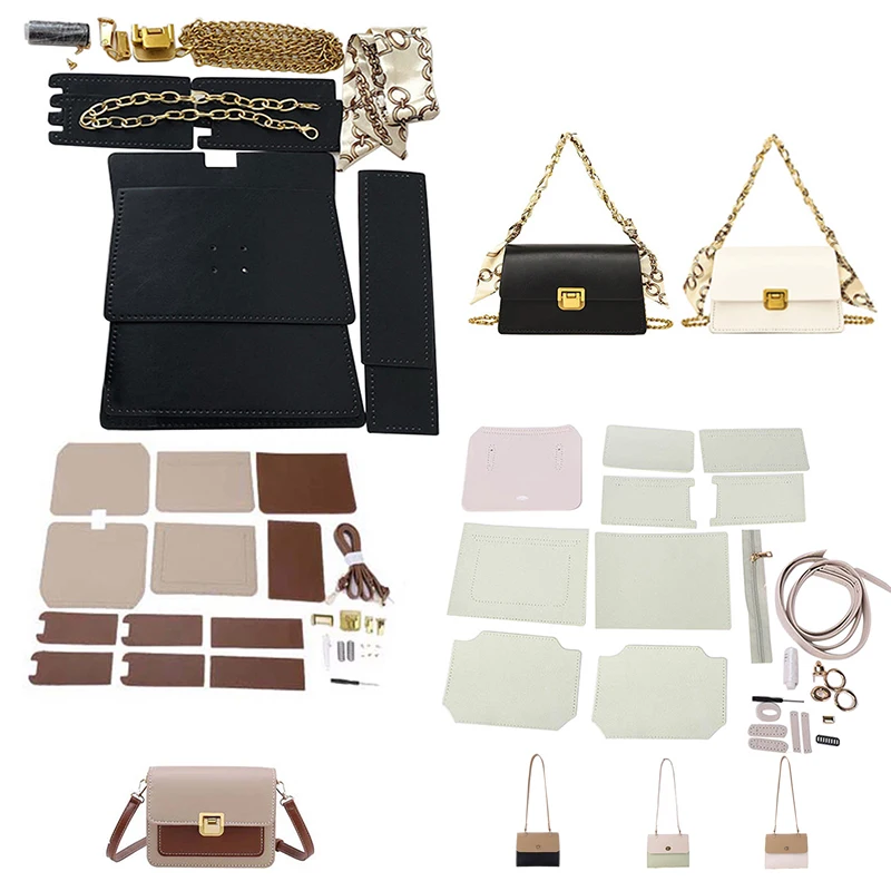 New Handmade Bag Set Hand Stitching Leather Craft DIY Bag Kit Making Square Box Sewing Material for Bag Handbag Accessories