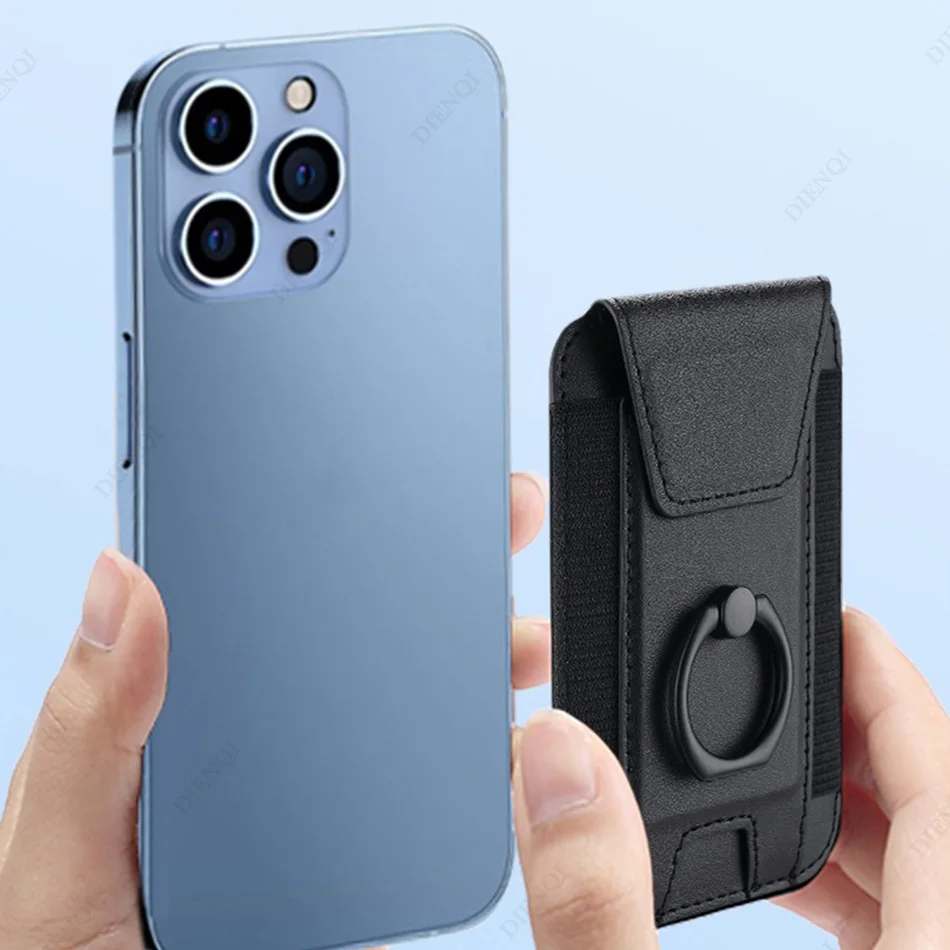 Magnet-Geldbörse und Kartenhalter, Pu-Leder, magnetischer Ringständer, Karteninhaber, Herren- und Damen-Handyhülle für iPhone 12, 13, 14, 15, 16 Pro