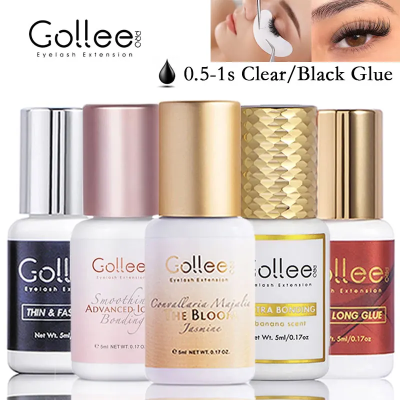 กาวติดขนตาปลอม Gollee 1s กลิ่นดอกไม้ผสม กาวต่อขนตาพร้อมกาวติดขนตาชนิดเร่งการยึดติด กันน้ำ 1