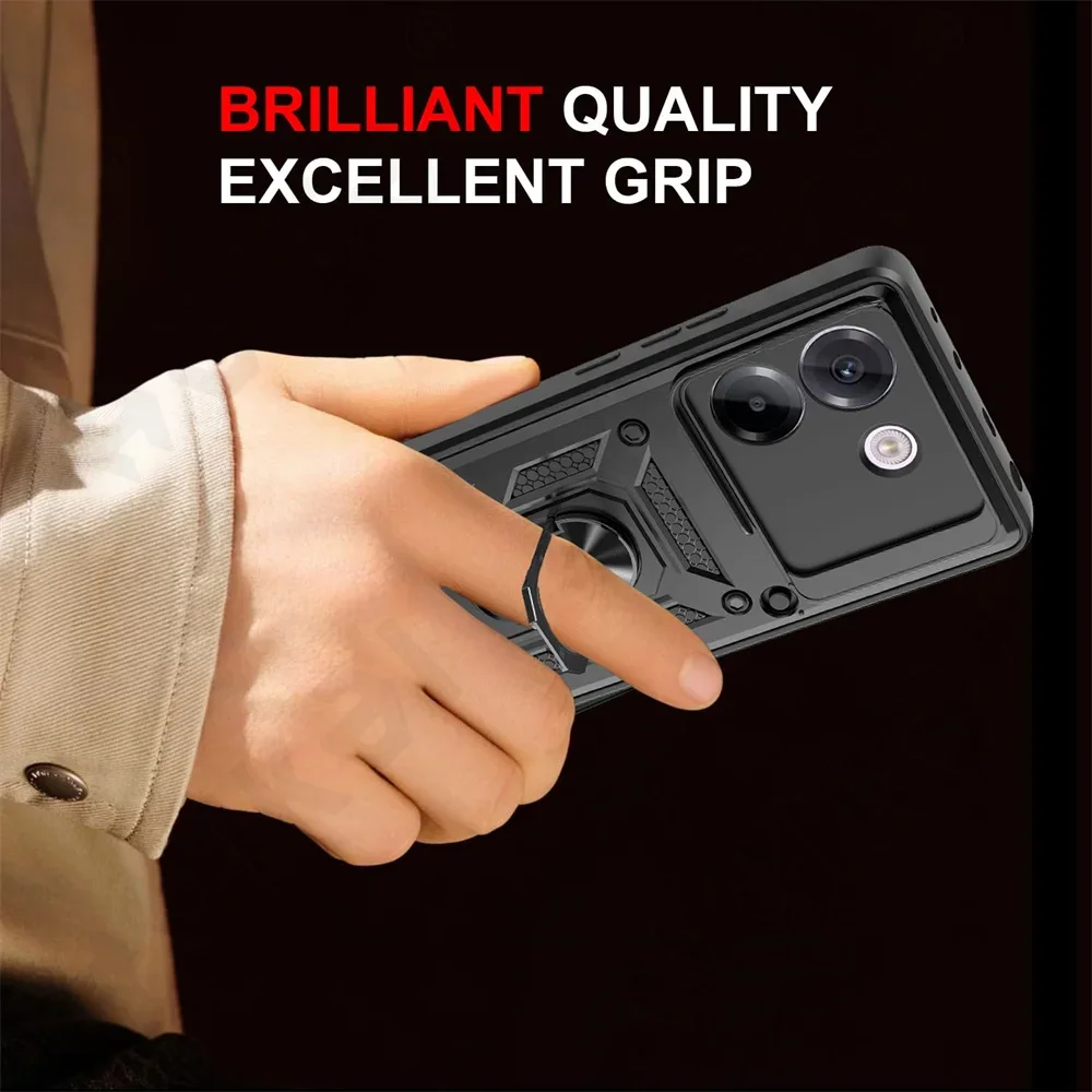 Slide Camera Protector 360° Ring Armor PC Hard Case Cover