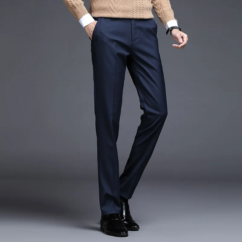 Top Grade New Brand Fashion Straight Suit Pant Office Trousers For Men Dress Pants Relax Fit Business Trousers Men's Clothing 5