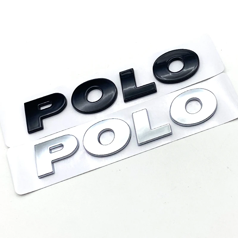 3D ABS POLO Rear Trunk Sticker Car Styling Auto Body Side Fender Badge Letters Emblem Labeling Decal