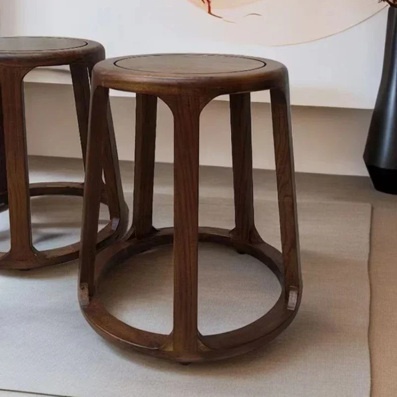 Elm Vanity Stool Anti static Guzheng Bench Antique Shoe Changing Low Seat Soft Padded Dining Chair Suitable for Living Room