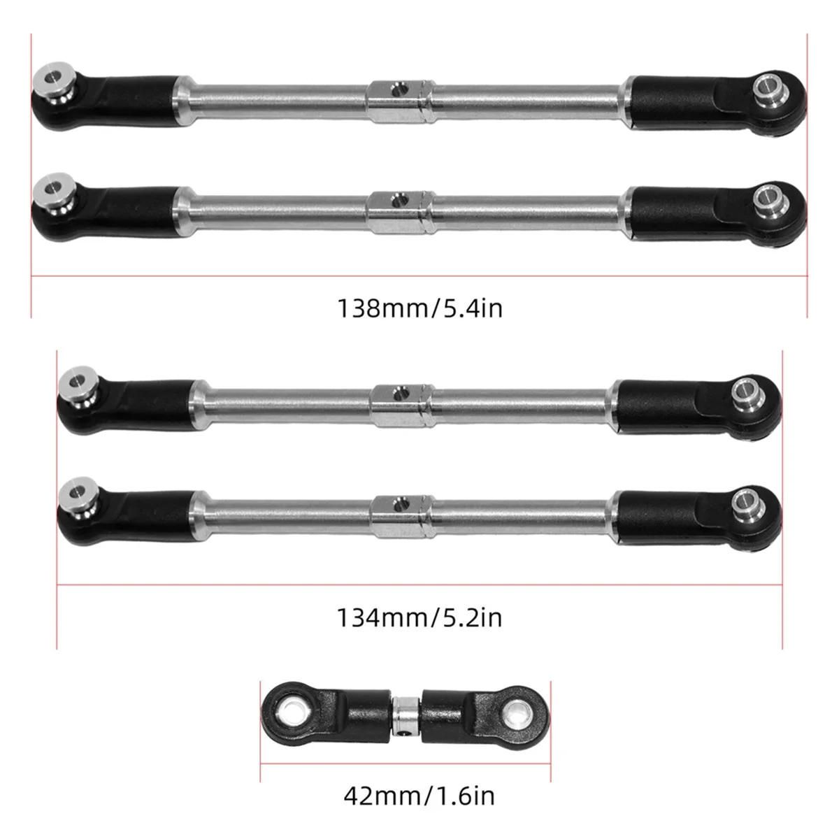BAAU 1 Set RC Car Upgrade Pull Rods Rotating Shaft Tie Rod Kit for 1/8 ARRMA 6S KRATON OUTCAST 1/7 BIG ROCK Upgrade Parts