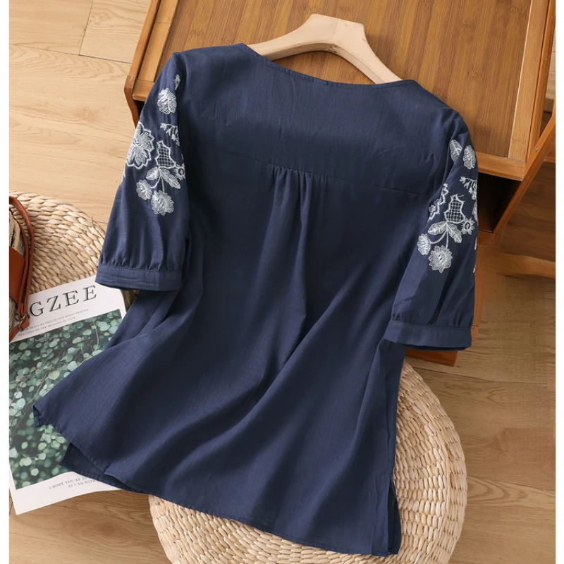 Maglietta da donna con stampa floreale, top estivo da donna