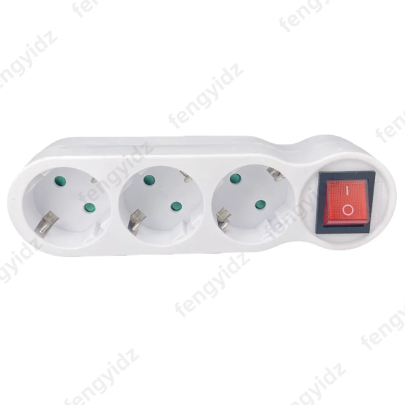 fengyidz 16A European Type Conversion Plug 1 TO 3 Way EU Standard Power Adapter Socket Mar28