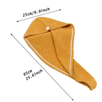 Waffle Dry Hair Towel Microfiber Super Absorbent Quick Drying Hair Turban Towel Reduce Frizz And Hair Damage 5