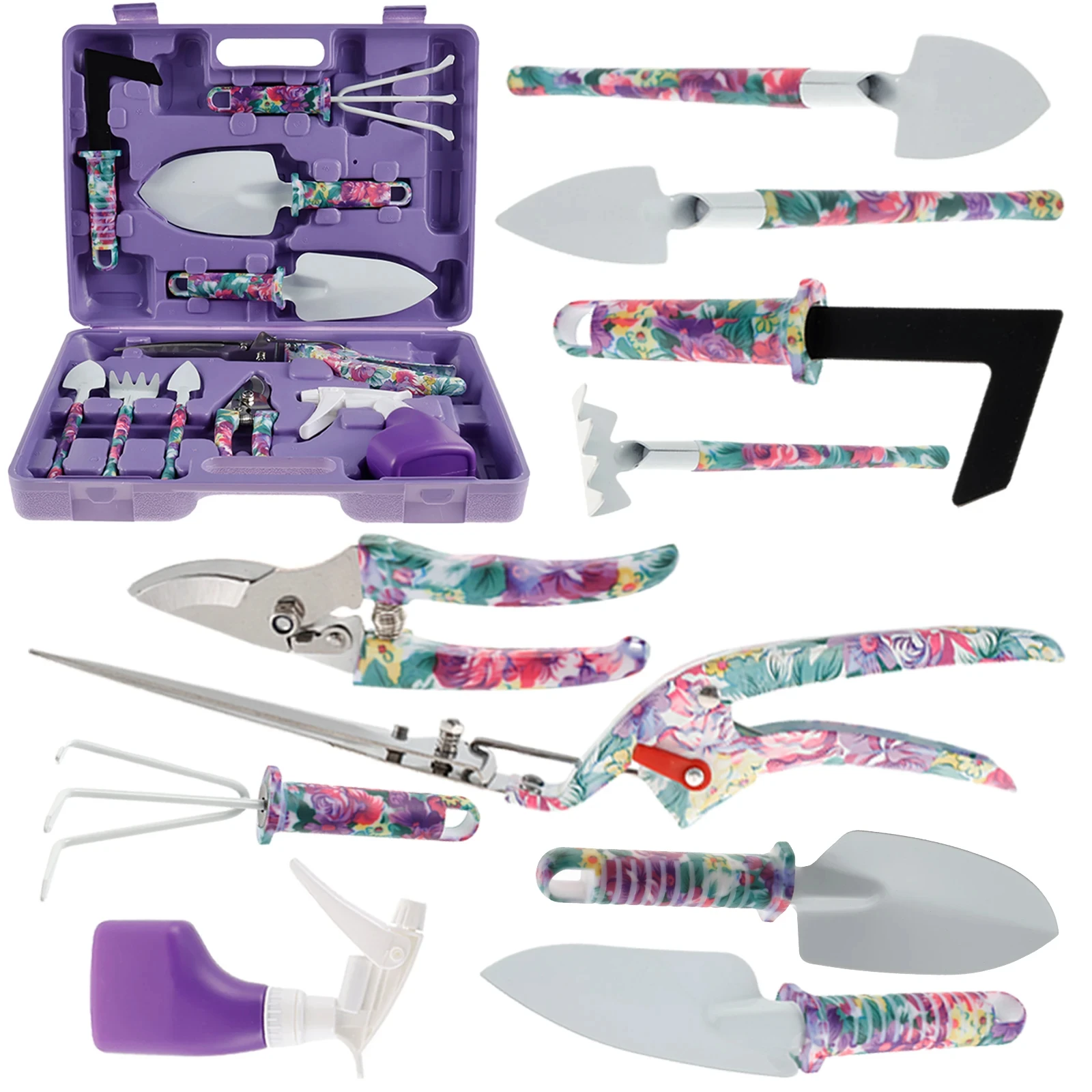 

Набор инструментов для садовых растений 5/10, сверхмощный ящик для инструментов на открытом воздухе с граблями, лопатками, резаком для свадебной резки, ножницами, распылителем и живой изгородью