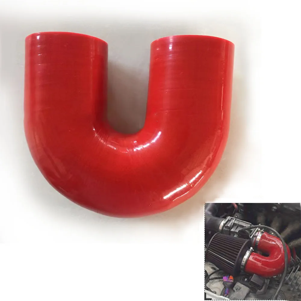 180 Degree Elbow Coupler Hose ID 19mm/22mm/25mm/32mm/38mm/51mm/57mm/63mm/70mm/76mm Intake Intercooler Pipe (4-PLY) Silicone