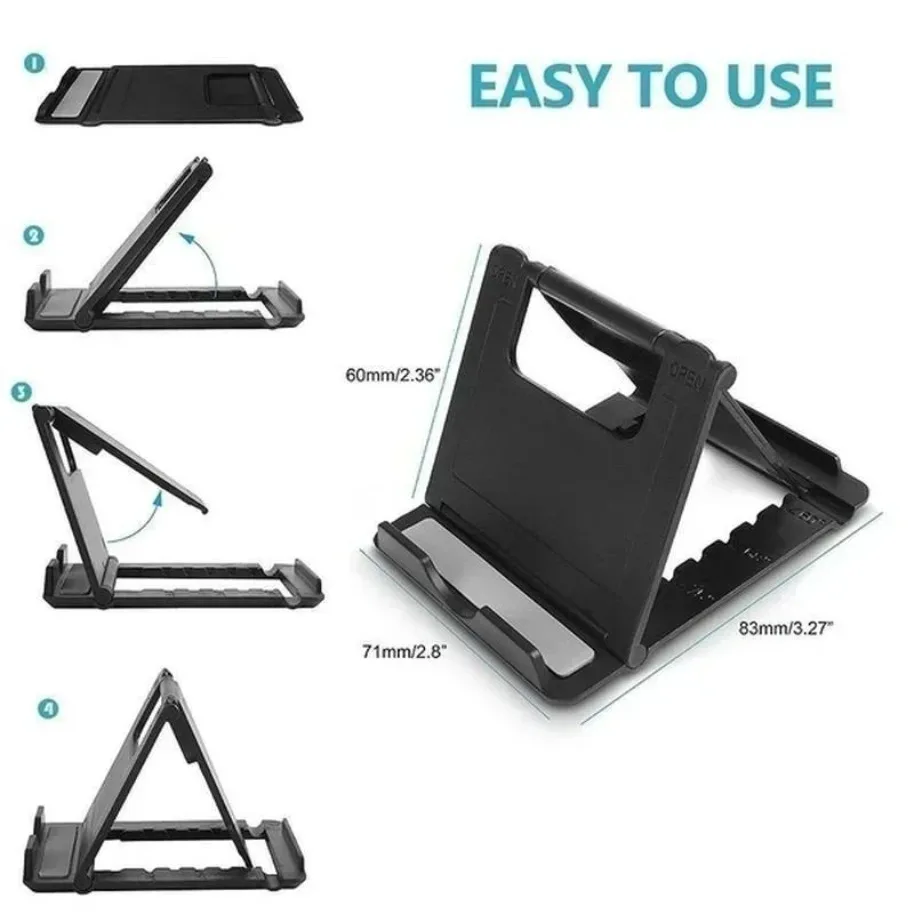 Universal Mini Creative Portable Folding Plastic Phone Holder Tablet Computer Stand For iPhone 17 16 15 14 13 12 Xiaomi Samsung