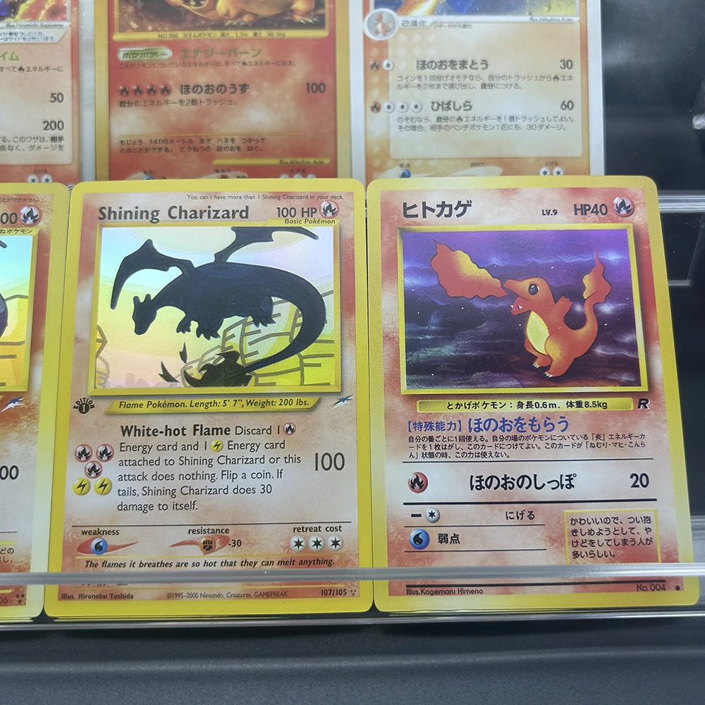 6PCS Rare Holographic Charizard Evolution Anime Card Collector's Set