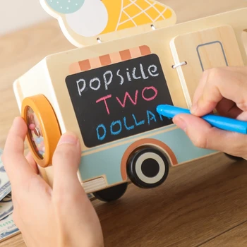 Baby Wooden Ice Cream Kiosk Car Toy - Wooden Toys 4