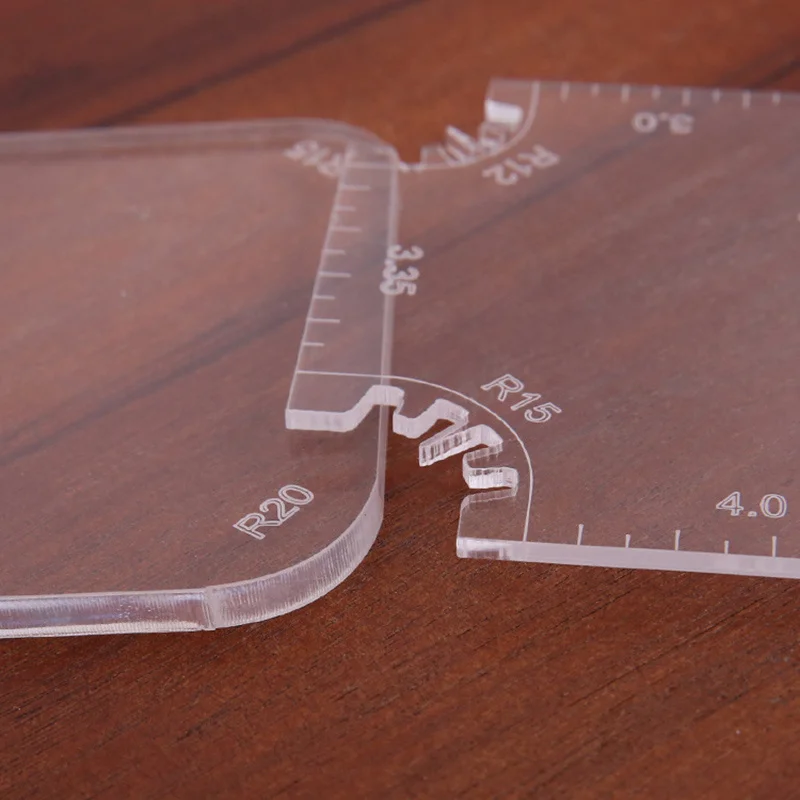 2개/세트 DIY 가죽 공예 벤딩 보조 도구 아크릴 투명 지퍼 코너 피팅 도우미 가방 제작용 교정 및 성형 도구