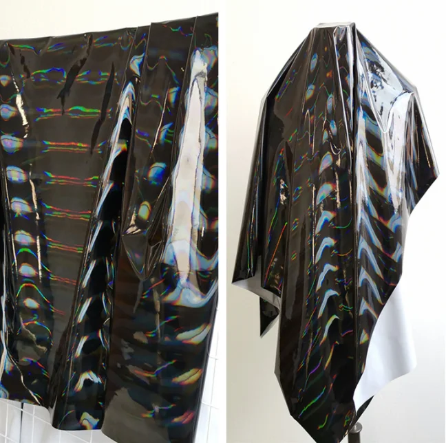 Mirror PU Leather Fabric Glossy Stretch Faux Leather PVC Material for DIY Sewin… - Image 4