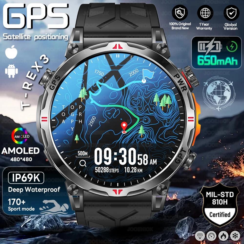 2026 Outdoor Compass Hiking Smart Watch Men Built-in GPS Altimeter ...