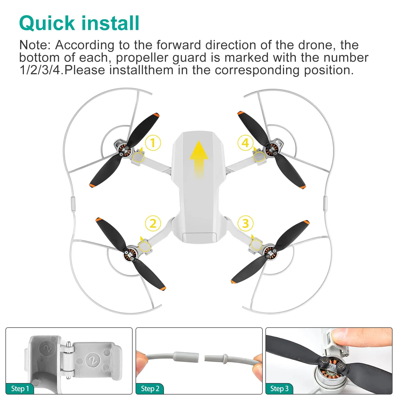 Détail du protège-hélices 360° pour DJI Mini 2 SE, montrant sa conception légère et robuste.