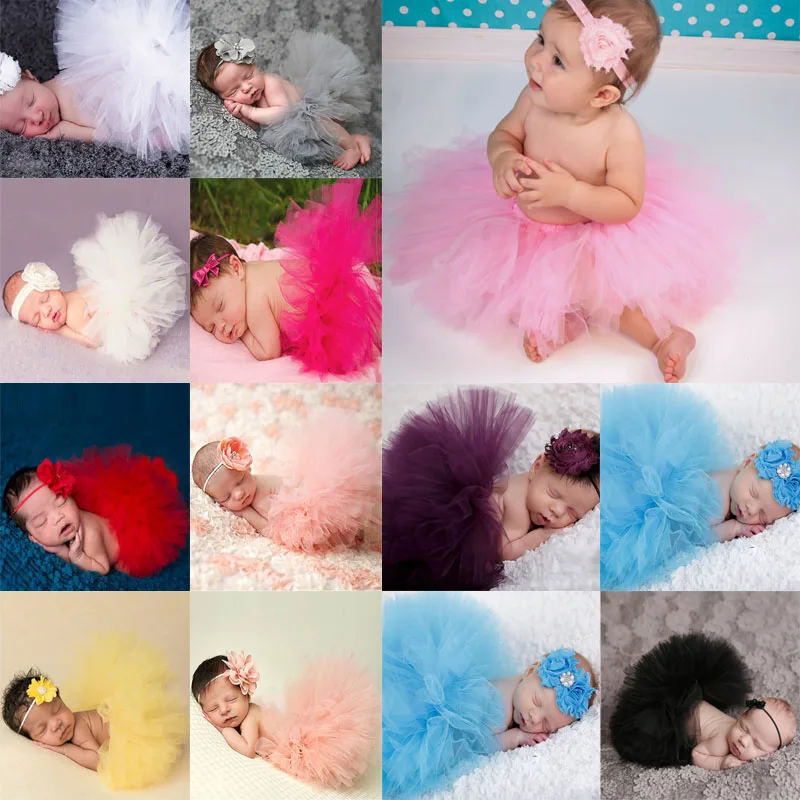 

Baby Newborn Photography Props Baby Tutu Skirt Headband Set Photos Props New Born Photography Accessories