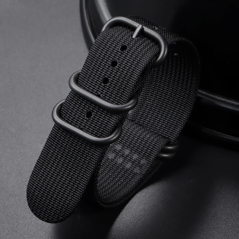 Premium Nylon Braided Sport Watch Band - Universal Replacement Wrist Strap with 5-Ring Buckle