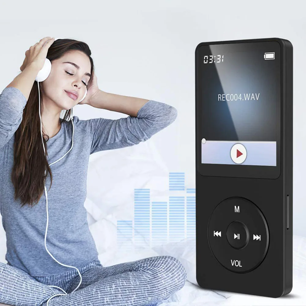 MP3 플레이어 타입-C HiFi 무손실 음악 플레이어 블루투스 호환5.0 어린이용 FM 라디오 전자책 녹음 지원