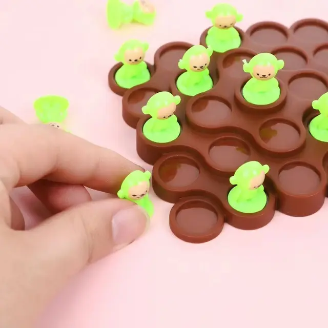 Stackable Mini Monkey Balance Tree Plastic Balancing Montessori Math Toy Random Color Desktop Toys Interaction Tabletop Game 3