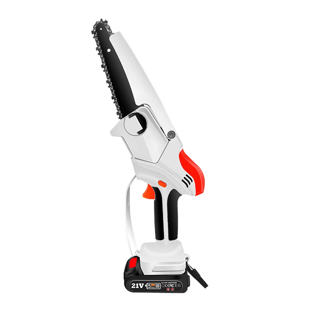 

UYANGG 21V 6 Inch Electric Chainsaws Rechargeable Mini Handheld Branches Trimming Saw Portable Woodworking Electric Saw Cut Tool