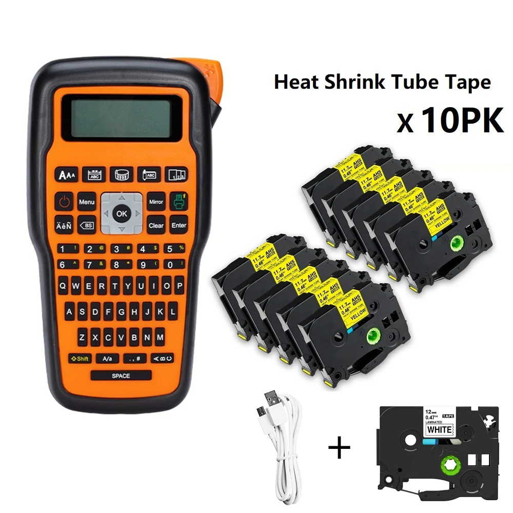 Impressora de Etiquetas Portátil com Tubo Compatível para o Irmão Ptouch Handheld Label Maker Machine Labeler Industrial E1000pro Ahs231 631