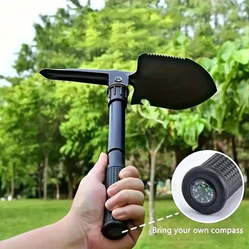 Small multifunctional portable folding camping shovel, garden outdoor tool, keep it in the car for emergency use.