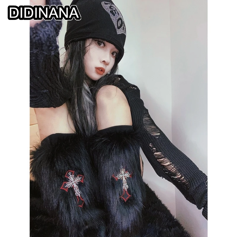 Plush retro leg warmer ũν Ʈ Y2K зϾ  ,  JK  ȭ ũ  θŸ ̽ JK ƴ ũ