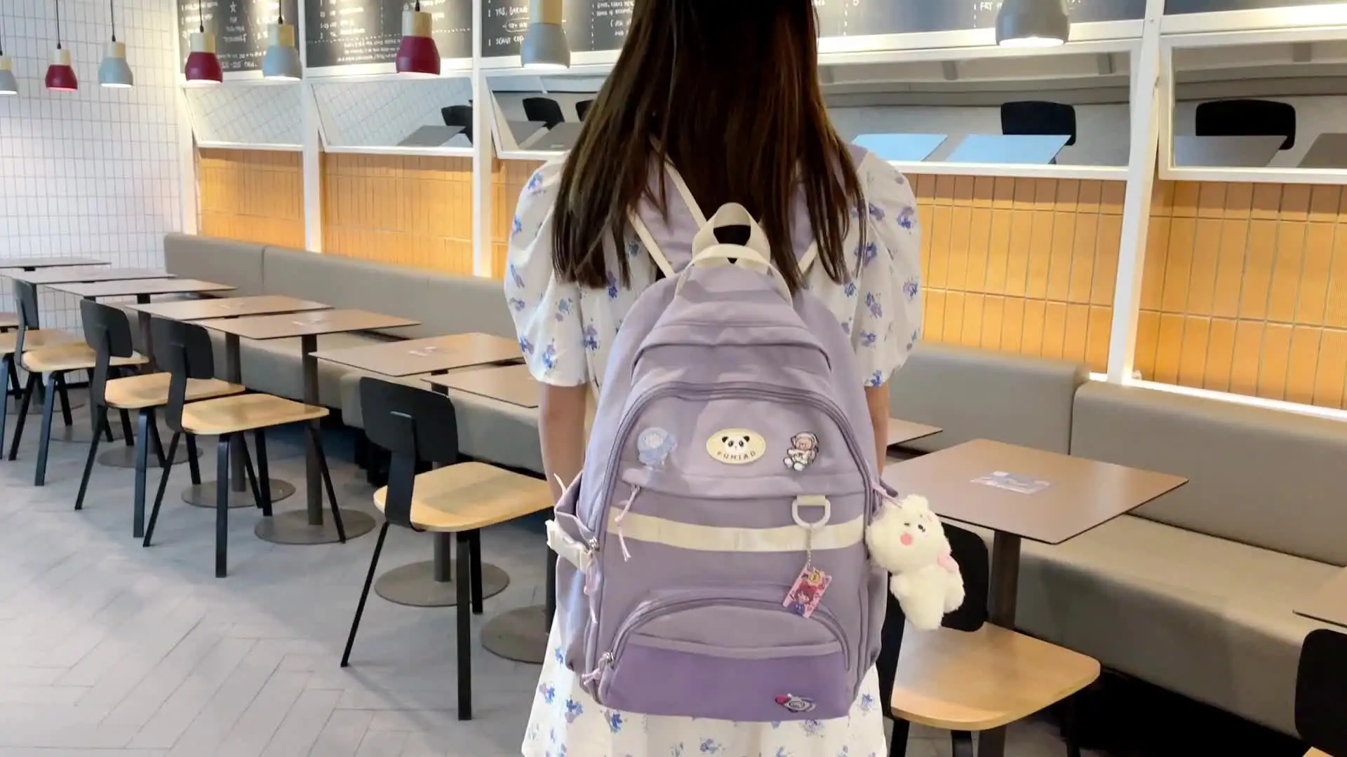 New Cute Girl Mesh Travel Book Backpack Trendy Fashion Women Net School Bag Lady Kawaii Badge College Backpack Female Laptop Bag