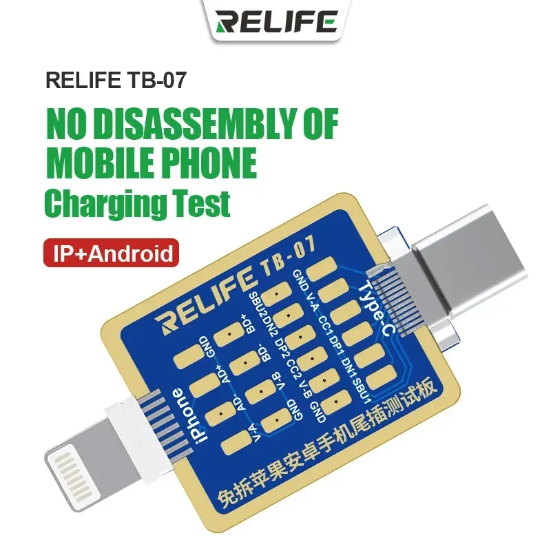 

RELIFE TB-07 IP+Android Charging Test Dual System Interface Suitable for Repairing Type-C Interface and Lighting Interface