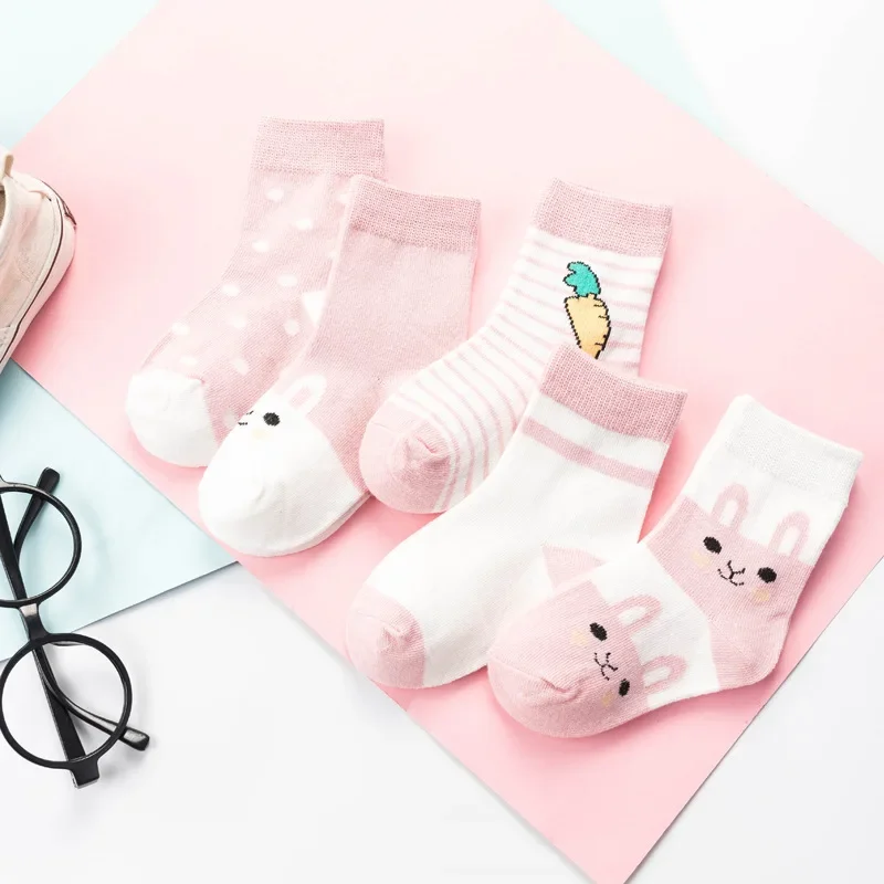thumbnail image 1 of 5Pairs/Set Children Socks Kids Summer Cotton Sock Cartoon Animal Girls Boys Socks Toddler Breathable sock Christmas Gift, 1 of 6